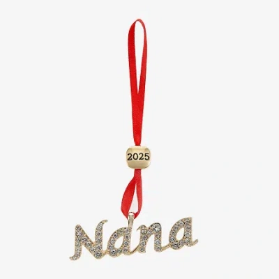 Monet Jewelry Gold Tone Nana Christmas Ornament In White