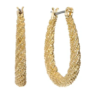 Monet Jewelry Gold Tone Oval Womens 26mm Hypoallergenic Hoop Earrings In Yellow