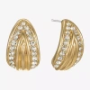 Monet Jewelry Gold Tone Pave Glass 22mm Pear Stud Earrings In Gold
