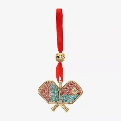 Monet Jewelry Gold Tone Pickle Ball Christmas Ornament In Red