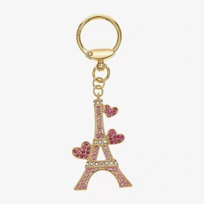 Monet Jewelry Gold Tone Pink Eiffel Tower Heart Bag Charm