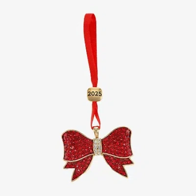 Monet Jewelry Gold Tone Red Christmas Ornament