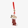 Monet Jewelry Gold Tone Red Stocking Christmas Ornament In Multi