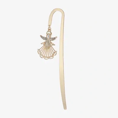 Monet Jewelry Gold Tone Shepherds Hook Angel Bookmark In White