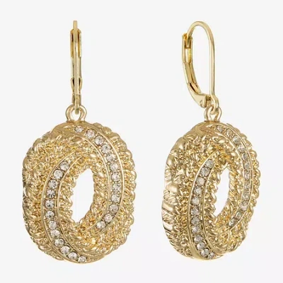 Monet Jewelry Gold Tone Spiral Womens Glass Drop Earrings In Yellow