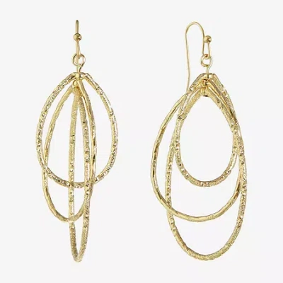 Monet Jewelry Gold Tone Textured Womens Drop Earrings