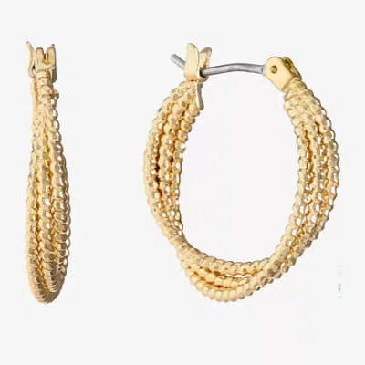 Monet Jewelry Gold Tone Twist Womens 22mm Hypoallergenic Hoop Earrings In Yellow