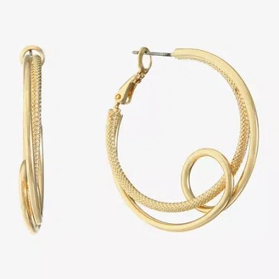 Monet Jewelry Gold Tone Twist Womens 40mm Hypoallergenic Hoop Earrings