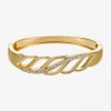 Monet Jewelry Gold Tone Twist Womens Glass Bangle Bracelet In Gold