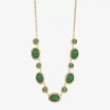 Monet Jewelry Gold Tone Womens 17 Inch Collar Necklace In Green
