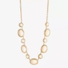Monet Jewelry Gold Tone Womens 17 Inch Collar Necklace In White