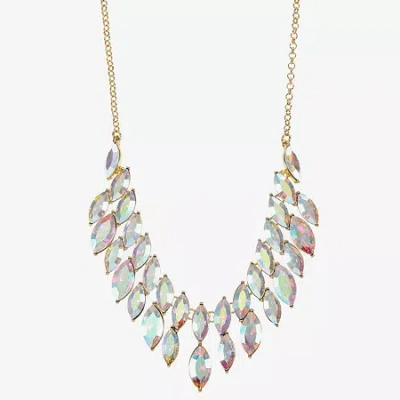 Monet Jewelry Gold Tone Womens 18 Inch Statement Necklace In White