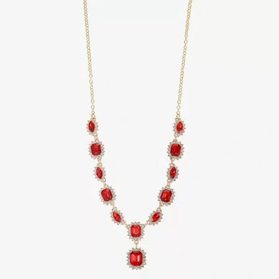 Monet Jewelry Gold Tone Womens Black Glass 17 Inch Y Necklace