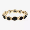 Monet Jewelry Gold Tone Womens Black Stretch Bracelet In Gold