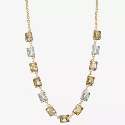 Monet Jewelry Gold Tone Womens Brown 18 Inch Collar Necklace In Yellow