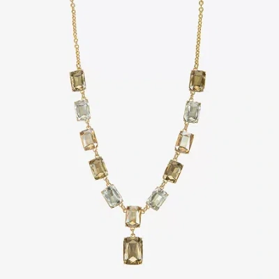 Monet Jewelry Gold Tone Womens Brown Glass 18 Inch Y Necklace In Yellow