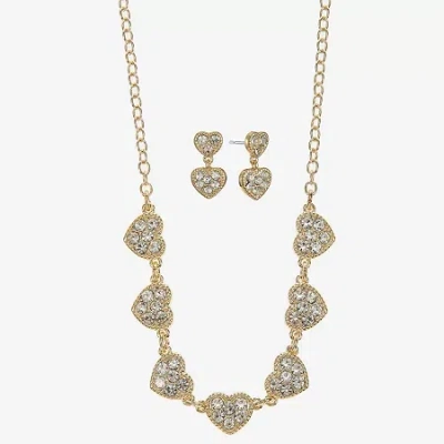 Monet Jewelry Gold Tone Womens Glass Heart 2-pc. Jewelry Set