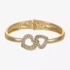 Monet Jewelry Gold Tone Womens Glass Heart Bangle Bracelet In Gold