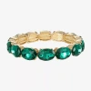 Monet Jewelry Gold Tone Womens Glass Oval Stretch Bracelet In Green