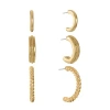 Monet Jewelry Gold Tone Womens Hypoallergenic 3 Pair Earring Set In Gold