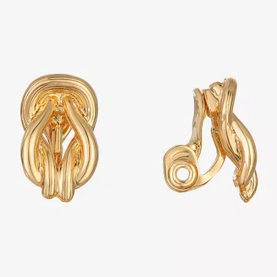 Monet Jewelry Gold Tone Womens Knot Clip On Earrings In Yellow
