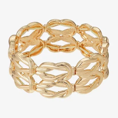 Monet Jewelry Gold Tone Womens Knot Stretch Bracelet In Yellow