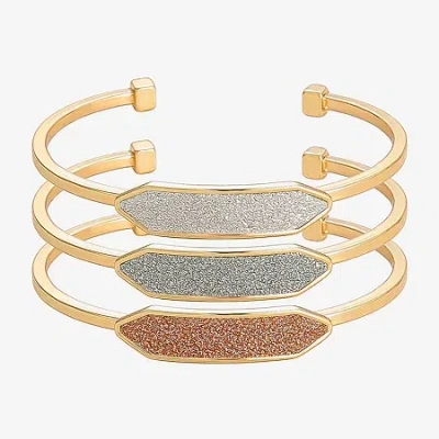 Monet Jewelry Gold Tone Womens Multi Color Cuff Bracelet In Pink