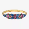 Monet Jewelry Gold Tone Womens Multi Color Glass Bangle Bracelet In Multi
