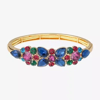 Monet Jewelry Gold Tone Womens Multi Color Glass Bangle Bracelet