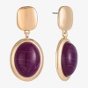 Monet Jewelry Gold Tone Womens Oval Hypoallergenic Drop Earrings In Purple