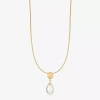 Monet Jewelry Gold Tone Womens Simulated Pearl Oval 17 Inch Pendant Necklace In Gold