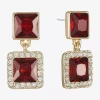 Monet Jewelry Halo Double Womens Glass Square Hypoallergenic Drop Earrings In Multi