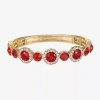 Monet Jewelry Halo Stretch Womens Glass Round Bangle Bracelet In Gold