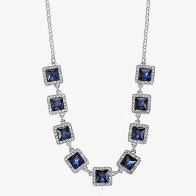 Monet Jewelry Halo Womens 17 Inch Collar Necklace In Blue