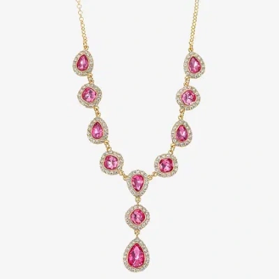 Monet Jewelry Halo Womens Glass 17 Inch Y Necklaces In Pink