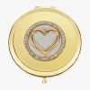 Monet Jewelry Initial Gold Tone Heart Compact Mirror In Gold