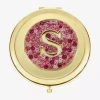 Monet Jewelry Initial Gold Tone Round Compact Mirror In Gold