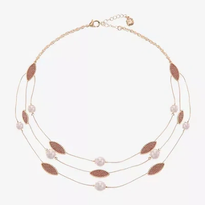 Monet Jewelry Layered Womens 17 Inch Strand Necklace In Orange