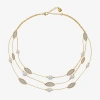 Monet Jewelry Layered Womens 17 Inch Strand Necklace In Gold