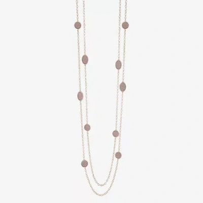 Monet Jewelry Layered Womens 34 Inch Strand Necklace In Pink