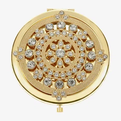 Monet Jewelry Mandela Gold Tone Compact Mirror