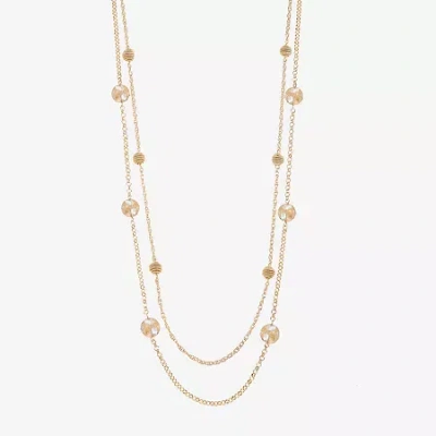 Monet Jewelry Monet Blue Stone Silver-tone Station Necklace In Brown