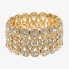 Monet Jewelry Monet Clear And Goldtone Stretch Bracelet In Gold