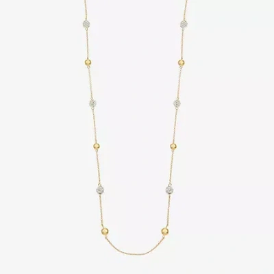 Monet Jewelry Monet Crystal Pavã© Gold-tone Ball Illusion Necklace In Yellow