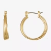 Monet Jewelry Monet Gold-tone 2-row Smooth Hoop Earrings In Yellow
