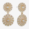 Monet Jewelry Monet Gold-tone Crystal Double Drop Earrings In Gold