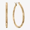 Monet Jewelry Monet Gold-tone Diamond-cut Hoop Earrings In Gold