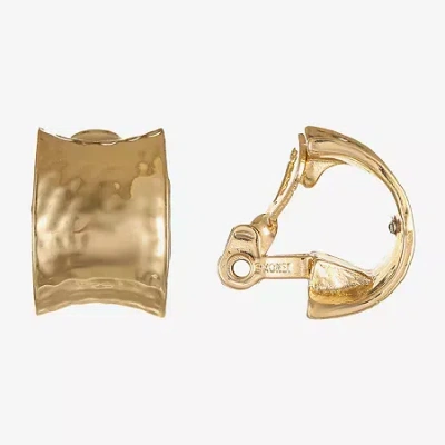 Monet Jewelry Monet Gold-tone J-hoop Clip-on Earrings In Yellow