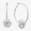 Monet Jewelry Monet Gold-tone Knot Hoop Earrings In Silver