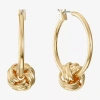Monet Jewelry Monet Gold-tone Knot Hoop Earrings In Yellow
